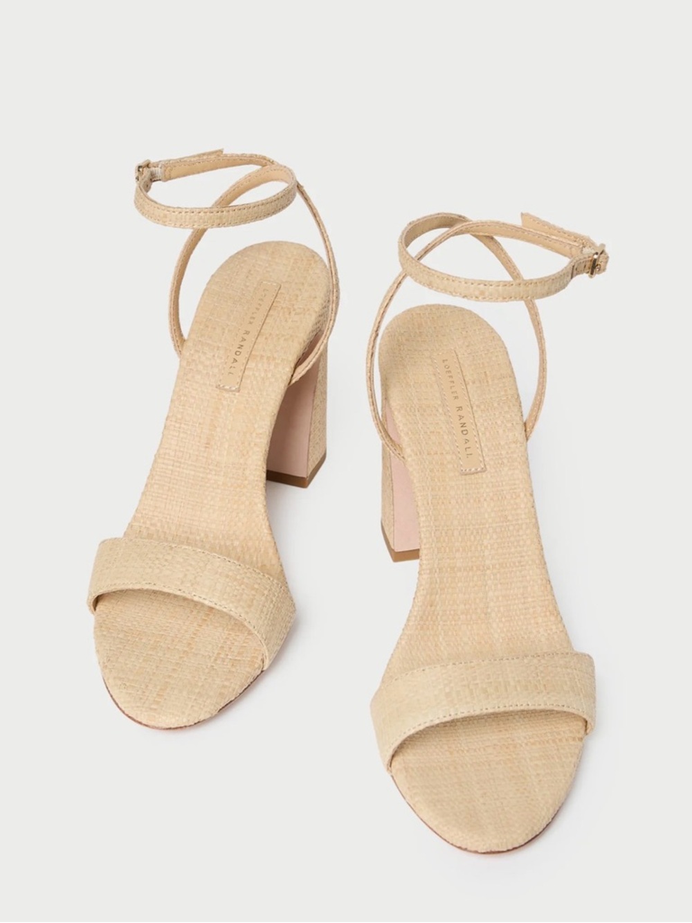Loeffler Randall Malia Natural Raffia Heel Sandals Size 7.5 - Picture 3 of 8